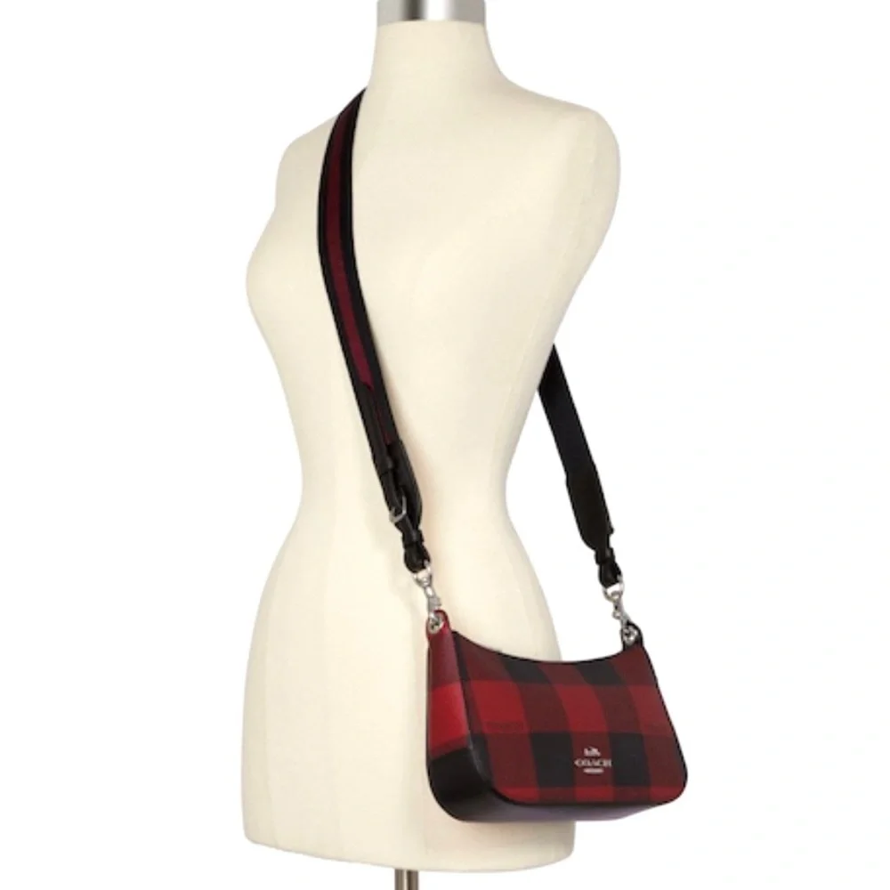 Coach Jes Baguette With Buffalo Plaid Print - Picture 8 of 10